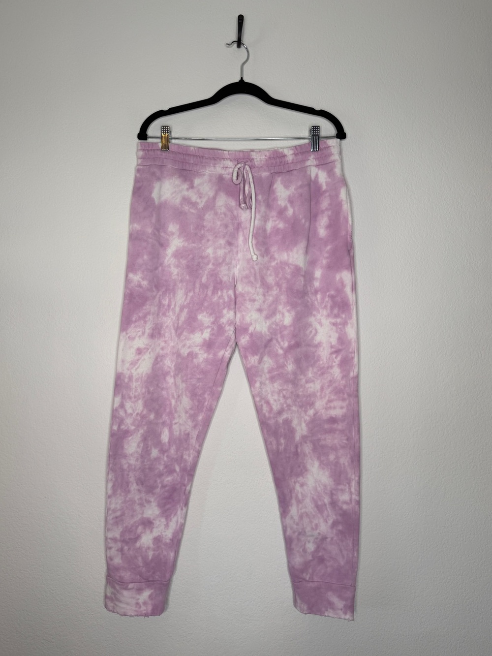 LoveShackFancy Tie-Dye Cotton Joggers Pink White Size M/L